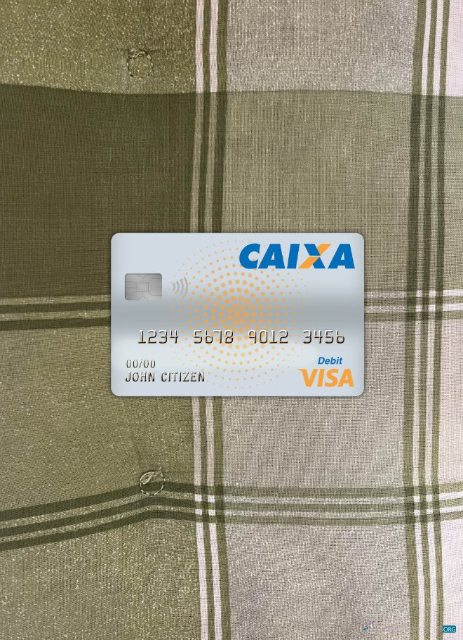 Download Brazil Caixa bank visa debit card photolook front Photoshop template